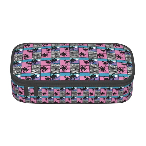Uemuo Hawaii Palms Printed Large Pencil Case, Big Capacity Pencil Pouch Stationery Pen Bag, Storage High Capacity Bag Pouch Holder Box Organizer, Marker Pen Case
