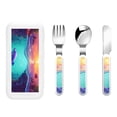 thumbnail image 1 of Uemuo Hawaiian Island Dolphin Print Children's Knife, Fork And Spoon Set - Kids’ Knife Fork Spoon - Stainless Steel Kids Silverware Set - Metal Kids Cutlery Set, 1 of 8