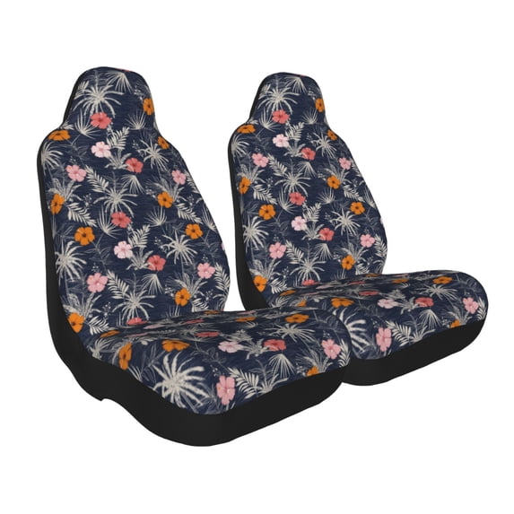 Uemuo Hawaiian Style Pattern Car Seat Covers for Front Seats Waterproof Seat Covers for Cars, Universal Auto Front Seats Protector Fits for Car-1