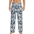 thumbnail image 1 of Uemuo Hawaiian Style Pattern Men's Wide Leg Palazzo Lounge Pants with Pockets Light Weight Loose Comfy Casual Pajama Pants-Small, 1 of 9