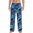 thumbnail image 1 of Uemuo Hawaiian Style Pattern Men's Wide Leg Palazzo Lounge Pants with Pockets Light Weight Loose Comfy Casual Pajama Pants-X-Large, 1 of 9