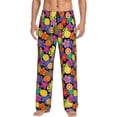 thumbnail image 1 of Uemuo Hawaiian Style Pattern Men's Wide Leg Palazzo Lounge Pants with Pockets Light Weight Loose Comfy Casual Pajama Pants-X-Large, 1 of 9