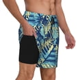 thumbnail image 1 of Uemuo Hawaiian Style Pattern Mens Swim Trunks Quick Dry Board Shorts with Mesh Lining, Stretch Beach Shorts Quick Dry No-Chafing Board Shorts-Small, 1 of 9