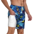 thumbnail image 1 of Uemuo Hawaiian Style Pattern Mens Swim Trunks Quick Dry Board Shorts with Mesh Lining, Stretch Beach Shorts Quick Dry No-Chafing Board Shorts-Small, 1 of 9