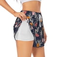 thumbnail image 1 of Uemuo Hawaiian Style Pattern Women's Athletic Shorts High Waisted Running Shorts with Liner Pockets Gym Elastic Workout Shorts-Small, 1 of 9