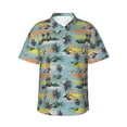 thumbnail image 1 of Uemuo Hawaiian Style Printed Regular Fit Short Sleeve Casual Hawaiian Shirt for Men,Aloha shirt,Tropical shirt,Floral print shirt,Vacation Beach shirt-X-Large, 1 of 9