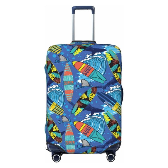 Uemuo Hawaiian Style Printed Washable Luggage Cover - Fashion Suitcase Protector Fits 18-32 Inch Luggage -Large