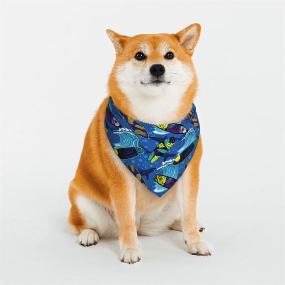 Uemuo Hawaiian Style Summer Dog Bandanas,Cat Pet scarf,Soft Cotton Puppy Cat Scarfs Washable,Pets Gift-Small