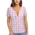 thumbnail image 1 of Uemuo Heart Buffalo Plaid Drawing Women's Deep V-Neck Low Cut Tops - Casual Loose Fit with Stainless Steel Loop, Soft, Breathable, Perfect for Office, Travel, and Daily Wear-X-Large, 1 of 1