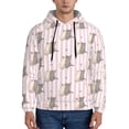 thumbnail image 1 of Uemuo Heart Cat Pattern Men's Hoodie - Casual Pullover Hoodie with Kangaroo Pocket, Stylish Hooded Sweatshirt for Everyday Wear-Small, 1 of 7