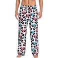 thumbnail image 1 of Uemuo Heart Panda Pattern Men's Wide Leg Palazzo Lounge Pants with Pockets Light Weight Loose Comfy Casual Pajama Pants-Medium, 1 of 9