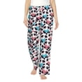 thumbnail image 1 of Uemuo Heart Panda Pattern Women's Wide Leg Palazzo Lounge Pants with Pockets Light Weight Loose Comfy Casual Pajama Pants-Small, 1 of 9