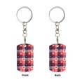 thumbnail image 1 of Uemuo Heart Plaid Pattern Rectangular Metal Keychain - Durable, Stylish, and Personalized Key Ring for Men and Women,Engraved Keychain,Gift Slim Sturdy Keychain, 1 of 7