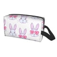 thumbnail image 1 of Uemuo Heart Rabbit Pattern Portable Toiletry Bags with Handle, Waterproof travel Make up Bags for Women, Large Capacity Travel Cosmetic Bags, 1 of 9