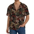 thumbnail image 1 of Uemuo Hearts and French Bulldog Pattern Cotton Linen Short Sleeve Shirts,Casual Lightweight Button Down Shirts,Vacation Beach Summer Tops-Medium, 1 of 7
