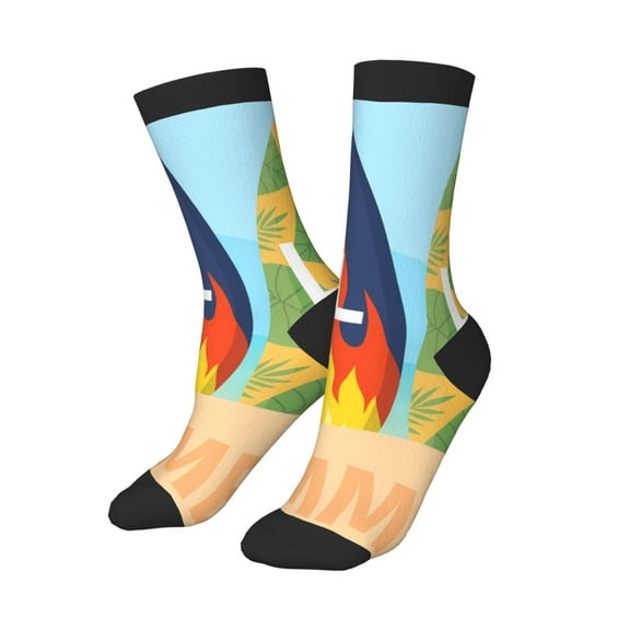 Uemuo Hello Summer3 Printed Kids Boys Socks Seamless Crew Socks Crazy Funny Athletic Sport Socks for Children