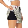 thumbnail image 1 of Uemuo Herbs and Wildflowers Pattern Women's Athletic Shorts High Waisted Running Shorts with Liner Pockets Gym Elastic Workout Shorts-Small, 1 of 9