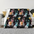 thumbnail image 1 of Uemuo Hibiscus Rose Printed Throw Blanket for Couch, Fluffy Fuzzy Blankets for Bed, Sofa, Cozy Flannel Faux Fur Blanket-50"x40", 1 of 6