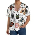 thumbnail image 1 of Uemuo Hip Hop Dog Pattern Cotton Linen Short Sleeve Shirts,Casual Lightweight Button Down Shirts,Vacation Beach Summer Tops-Small, 1 of 7