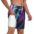 thumbnail image 1 of Uemuo Hip-Hop Glasses Gorilla Pattern Mens Swim Trunks Quick Dry Board Shorts with Mesh Lining, Stretch Beach Shorts Quick Dry No-Chafing Board Shorts-X-Large, 1 of 9