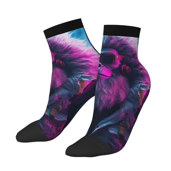 Uemuo Hip-Hop Glasses Gorilla Printed Crew Socks, Moisture-Wicking Socks, Athletic Socks for Men Breathable Cushion Socks Casual Sport Socks for Running Traveling
