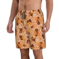thumbnail image 1 of Uemuo Hippie Ditsy Floral Pattern Men's Swim Trunks Hawaiian Beach Bathing Suit Swimsuits Beach Quick-Dry Shorts with Pockets-Medium, 1 of 9