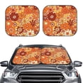 thumbnail image 1 of Uemuo Hippie Flower Printed 2 PCS Car Windshield Sun Shade, Auto Sun Heat and UV Rays Blocker, Foldable Automotive Front Window Sunshade Protector, 1 of 7