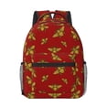 thumbnail image 1 of Uemuo Hohey Bee Golden Printed Student Durable Water-resistant Backpack,Travel Backpack,Outdoor Activities Backpack, Laptop Backpack, Multi-compartment Backpack, 1 of 5