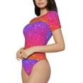 thumbnail image 1 of Uemuo Holiday Shiny Pattern Women's One Piece Short Sleeve Swimsuit Rash Guard Surfing Modest Quick-drying Swimsuit Beach Essentials-X-Large, 1 of 9