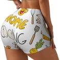 thumbnail image 1 of Uemuo Home Cooking Pattern Women Workout Impact Shorts Scrunch Butt Lifting Gym Shorts Seamless Booty Biker Shorts-Small, 1 of 8