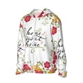 thumbnail image 1 of Uemuo Home Sweet Home Floral Pattern Women's Full Zip UPF 50+ Sun Protection Hoodie Jacket Long Sleeve Sun Shirt Hiking Outdoor Performance with Pockets-Small, 1 of 9