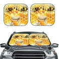 thumbnail image 1 of Uemuo Honey Bee Printed 2 PCS Car Windshield Sun Shade, Auto Sun Heat and UV Rays Blocker, Foldable Automotive Front Window Sunshade Protector, 1 of 7