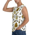 thumbnail image 1 of Uemuo Honey Pattern Men's Sleeveless T-Shirt,Muscle Athletic Tank Top, Moisture-wicking Quick-dry Breathable Classic Tee Top for Gym Run Outdoor Sports-Large, 1 of 8