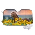 thumbnail image 1 of Uemuo Horse Sunflowers Pattern Accordion Car Windshield Sun Shade, Foldable Reflective Sun Visor for Car, Reflector Windshield Sunshade-Medium, 1 of 7