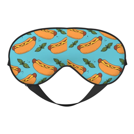 Uemuo Hot Dog 5 Pattern Sleep Eye Mask - Light Blocking Sleep Mask Blocking Out Light Perfectly, Soft and Comfortable Night Eye Mask, Eye Blinder