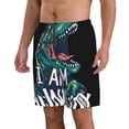 thumbnail image 1 of Uemuo Hungry Tyrannosaurus Pattern Men's Swim Trunks Hawaiian Beach Bathing Suit Swimsuits Beach Quick-Dry Shorts with Pockets-3X-Large, 1 of 9