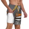 thumbnail image 1 of Uemuo I Like Big Digger Pattern Mens Swim Trunks Quick Dry Board Shorts with Mesh Lining, Stretch Beach Shorts Quick Dry No-Chafing Board Shorts-XX-Large, 1 of 9