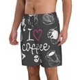 thumbnail image 1 of Uemuo I Love Coffee Pattern Men's Swim Trunks Hawaiian Beach Bathing Suit Swimsuits Beach Quick-Dry Shorts with Pockets-3X-Large, 1 of 9