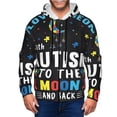 thumbnail image 1 of Uemuo I Love With Autism To The Moon And Back for Men's Fashion Full-zip Hoodies & Sweatshirts with Kangaroo Pocket, Zip-up Hooded Sweatshirt, Moisture Wicking & Breathable-3X-Large, 1 of 5
