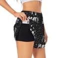 thumbnail image 1 of Uemuo I love Math Pattern Women's Athletic Shorts High Waisted Running Shorts with Liner Pockets Gym Elastic Workout Shorts-Small, 1 of 9