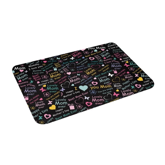 Uemuo I love you Mom Printed Door Mat Indoor Doormat 16"x24",Front Back Door Mats Non Slip Entrance Rugs,Inside Doormats for Entryway