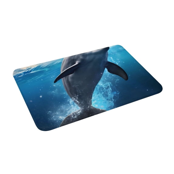 Uemuo Ice Blue Ocean Cute Dolphin Printed Door Mat Indoor Doormat 16"x24",Front Back Door Mats Non Slip Entrance Rugs,Inside Doormats for Entryway