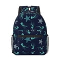 thumbnail image 1 of Uemuo Ice Blue Starfish and Jellyfish Printed Student Durable Water-resistant Backpack,Travel Backpack,Outdoor Activities Backpack, Laptop Backpack, Multi-compartment Backpack, 1 of 5