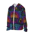 thumbnail image 1 of Uemuo Indian Mandalas Dragonfly Pattern Women's Full Zip UPF 50+ Sun Protection Hoodie Jacket Long Sleeve Sun Shirt Hiking Outdoor Performance with Pockets-Small, 1 of 9