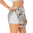 thumbnail image 1 of Uemuo Insects and Flowers Pattern Women's Athletic Shorts High Waisted Running Shorts with Liner Pockets Gym Elastic Workout Shorts-X-Large, 1 of 9