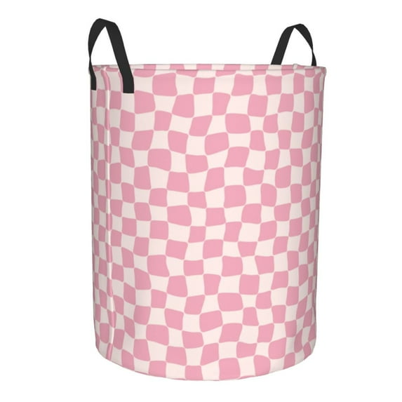 Uemuo Irregular Plaid Pattern Circular Laundry Hamper Basket with handles,Collapsible laundry basket,Large capacity laundry hamper,Laundry Organizer-