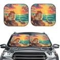 thumbnail image 1 of Uemuo Island Beach Guinea Pig Printed 2 PCS Car Windshield Sun Shade, Auto Sun Heat and UV Rays Blocker, Foldable Automotive Front Window Sunshade Protector, 1 of 7