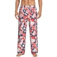 thumbnail image 1 of Uemuo Japanese Cherry Blossoms Pattern Men's Wide Leg Palazzo Lounge Pants with Pockets Light Weight Loose Comfy Casual Pajama Pants-XX-Large, 1 of 9