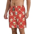 thumbnail image 1 of Uemuo Japanese Maneki Cats Pattern Men's Swim Trunks Hawaiian Beach Bathing Suit Swimsuits Beach Quick-Dry Shorts with Pockets-XX-Large, 1 of 9