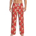 thumbnail image 1 of Uemuo Japanese Maneki Cats Pattern Men's Wide Leg Palazzo Lounge Pants with Pockets Light Weight Loose Comfy Casual Pajama Pants-Small, 1 of 9
